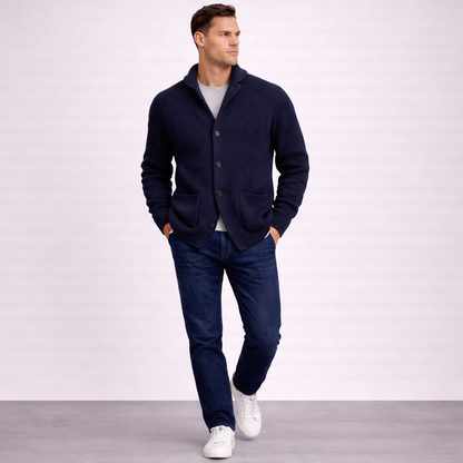Thalvion | Ribbed Button Knit Cardigan