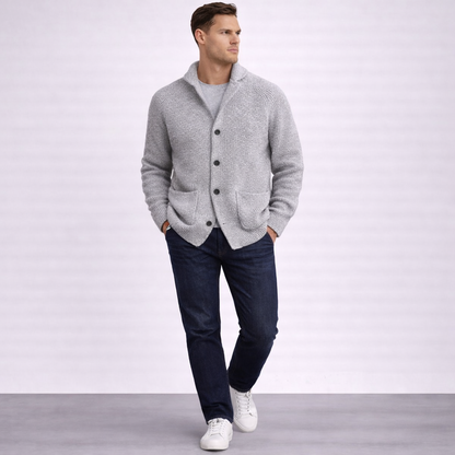 Thalvion | Ribbed Button Knit Cardigan
