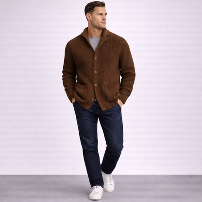 Thalvion | Ribbed Button Knit Cardigan