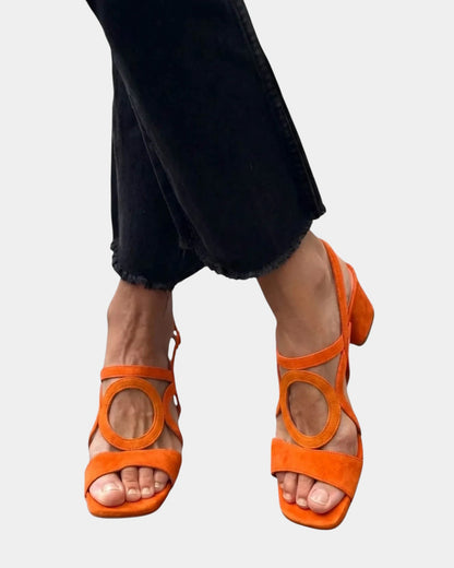 Amabel | Cutout Block Heel Sandals