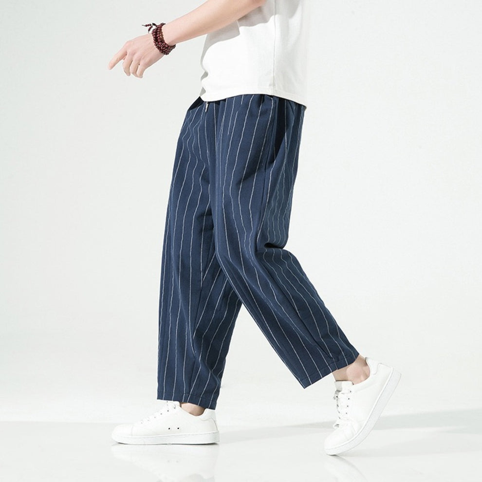Benton | Relaxed Fit Pinstripe Casual Trousers