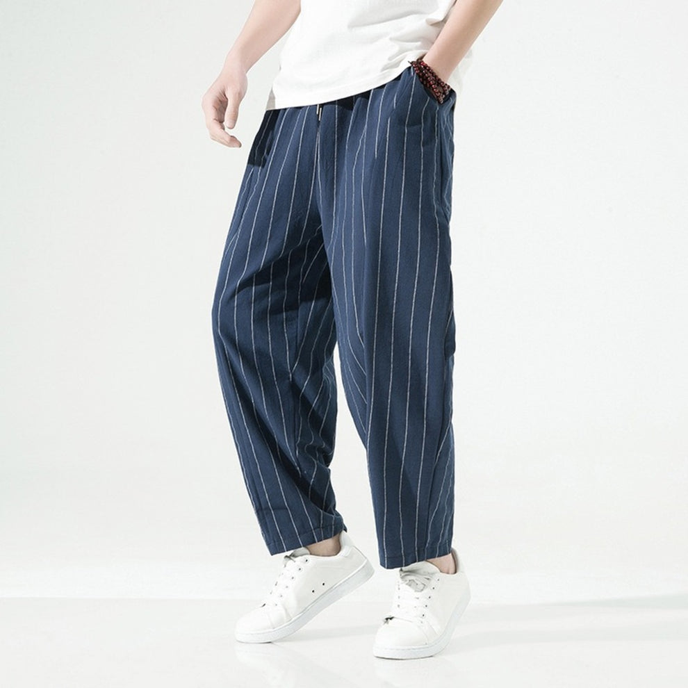 Benton | Relaxed Fit Pinstripe Casual Trousers