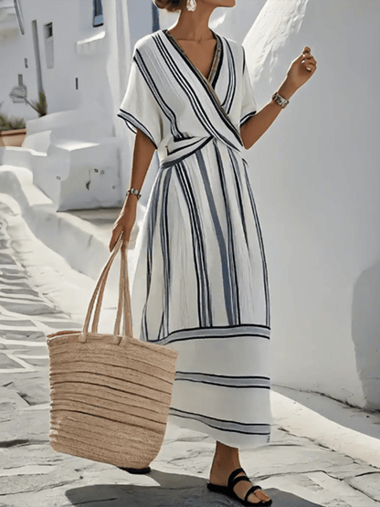 Zorina | Elegant Tie Front Maxi Dress