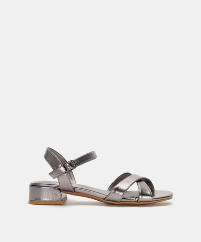 Emanuelle | Refined Metallic Block Heel Sandals