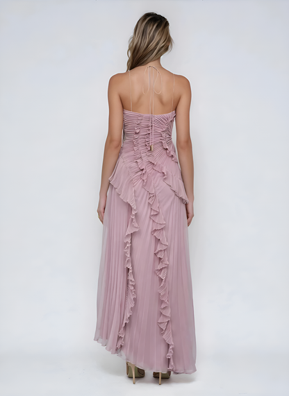 Serelise | Pleated Ruffle Evening Dress