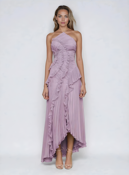 Serelise | Pleated Ruffle Evening Dress
