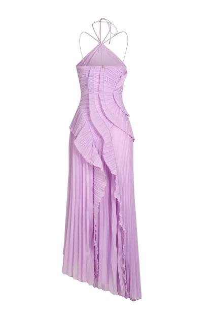 Serelise | Pleated Ruffle Evening Dress