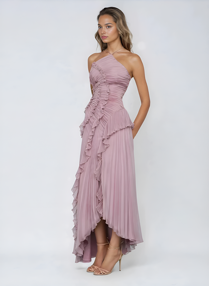 Serelise | Pleated Ruffle Evening Dress