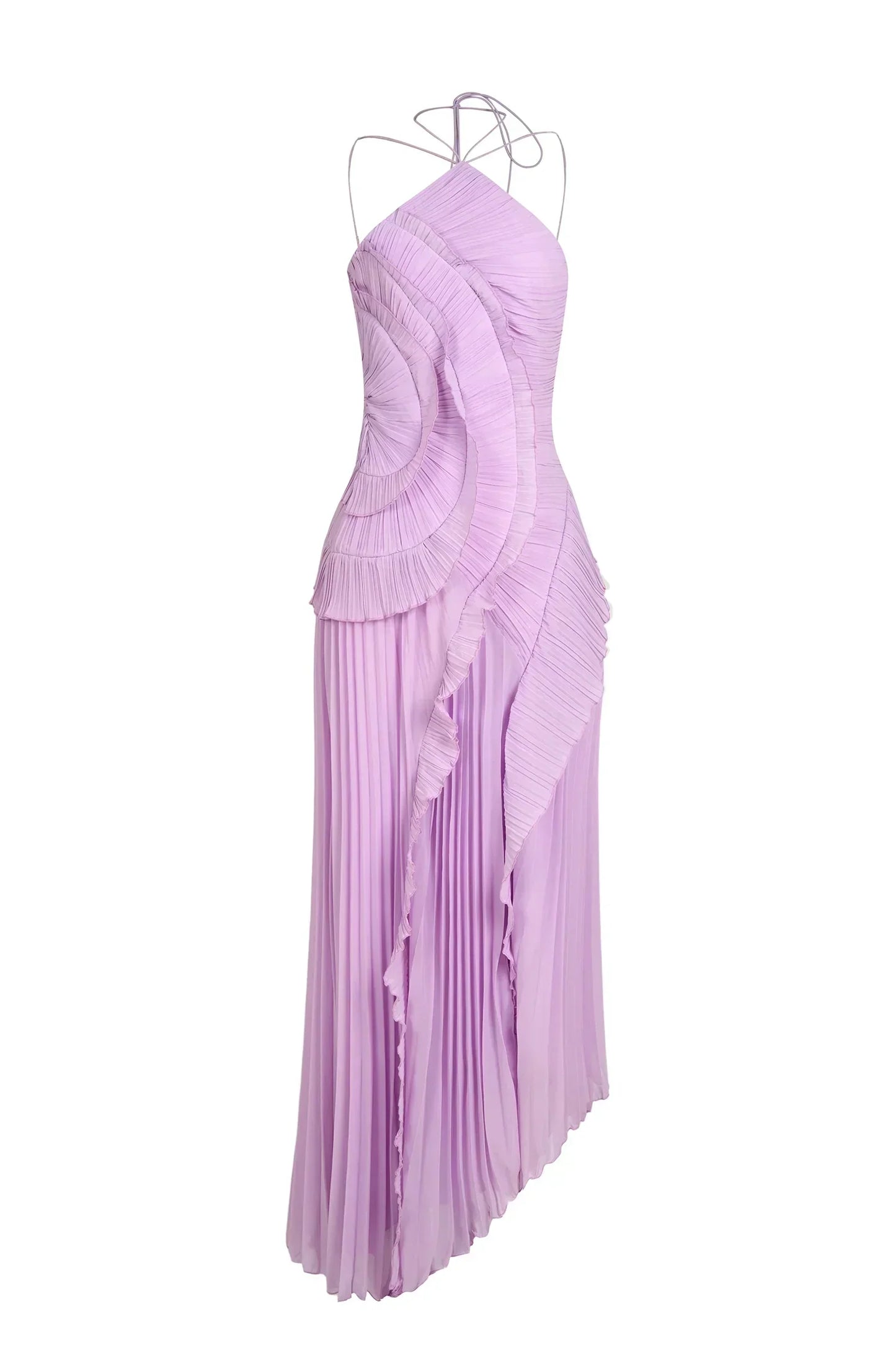 Serelise | Pleated Ruffle Evening Dress