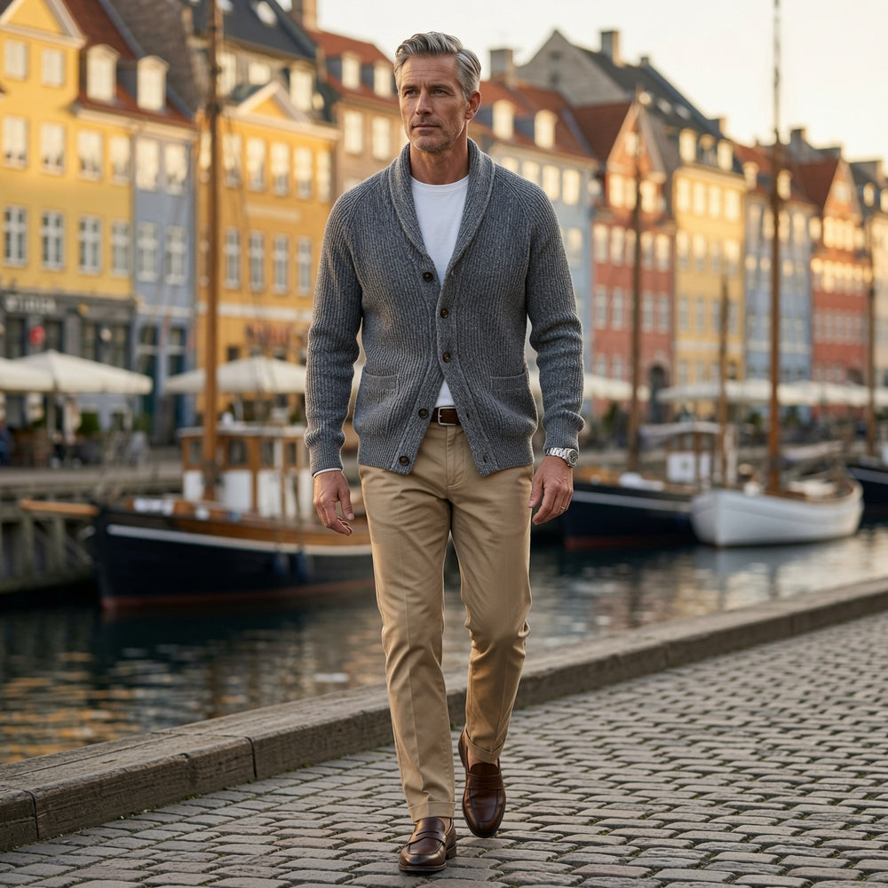 Ambrose | Shawl Collar Button Knit Cardigan