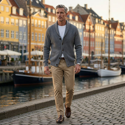 Ambrose | Shawl Collar Button Knit Cardigan