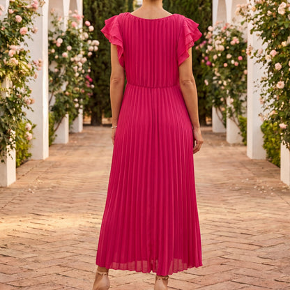 Cynara | Graceful Flutter Sleeve Midi Dress