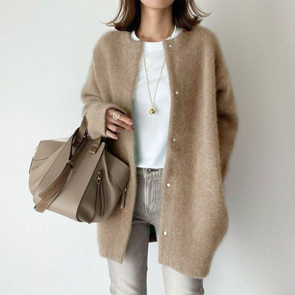 Melora | Relaxed Crew Neck Long Cardigan