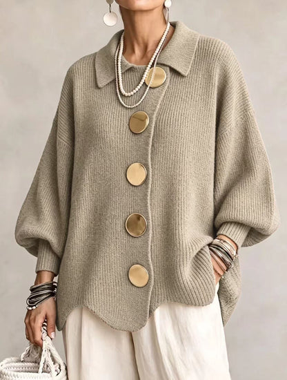 Cecily | Relaxed Button Front Knit Cardigan