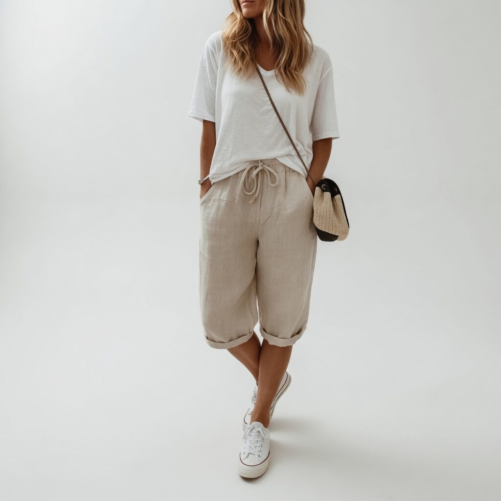 Solmira | Drawstring Capri Trousers