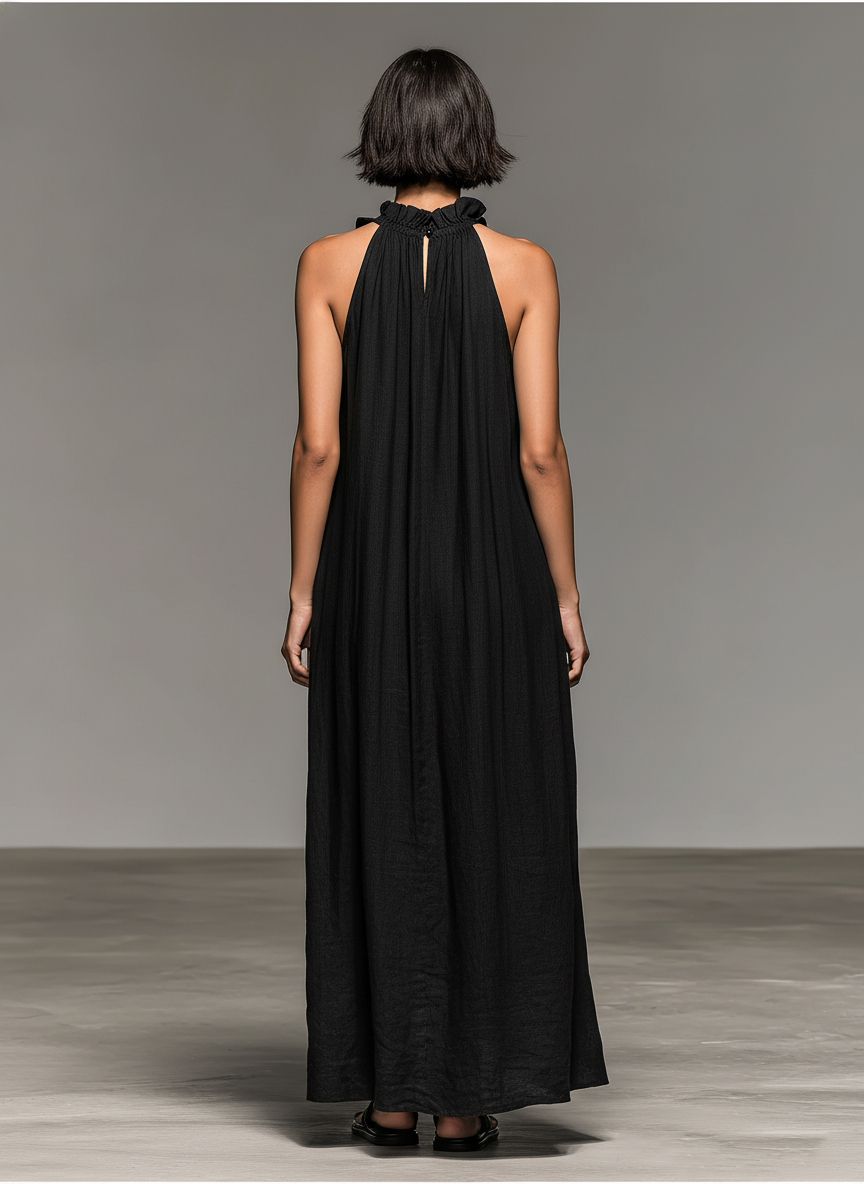 Ilythia | Graceful Ruffle Trim Maxi Dress