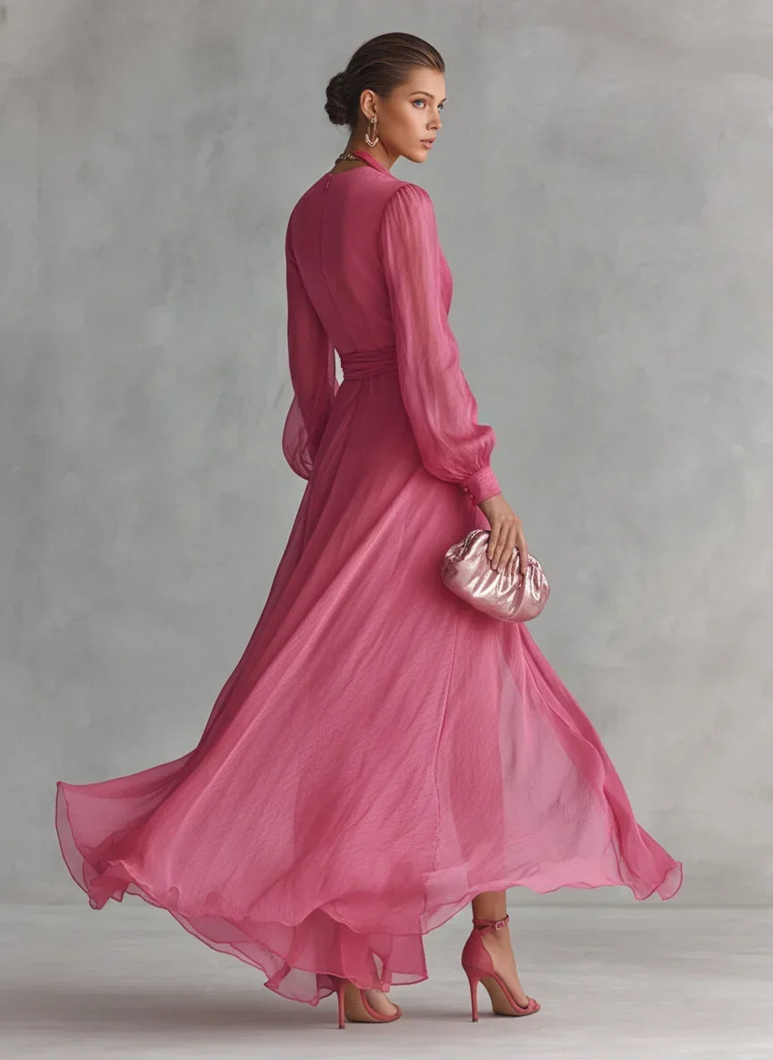 Floris | Flowing Tie Waist Maxi Dress