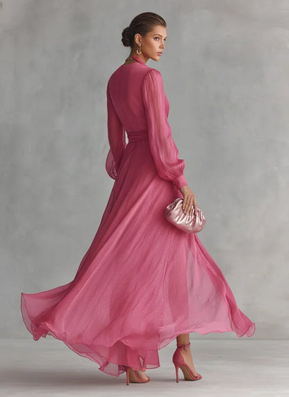 Floris | Flowing Tie Waist Maxi Dress