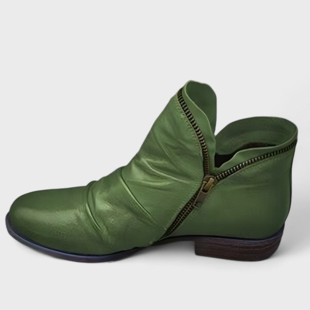 Davinia | Classic Low Heel Zip Boots