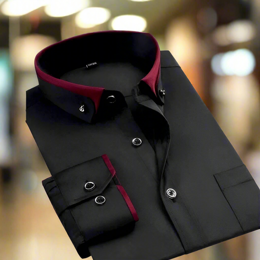 Blaise | Contrast Collar Long Sleeve Shirt