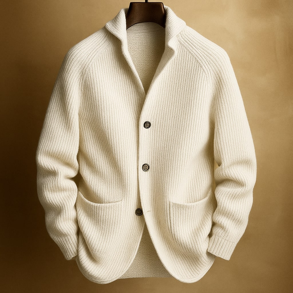 Thalvion | Ribbed Button Knit Cardigan