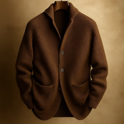 Thalvion | Ribbed Button Knit Cardigan
