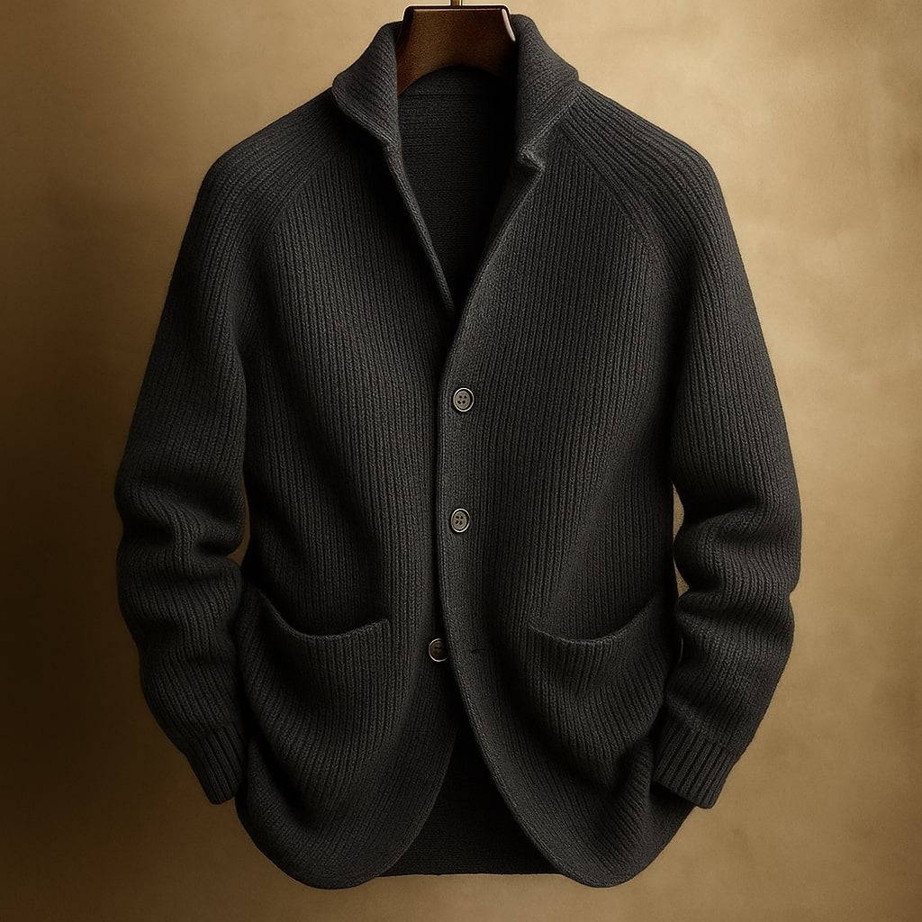 Thalvion | Ribbed Button Knit Cardigan