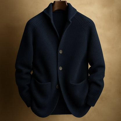 Thalvion | Ribbed Button Knit Cardigan