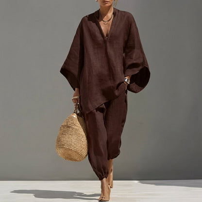 Sylmara | Minimalist Draped Two Piece Set