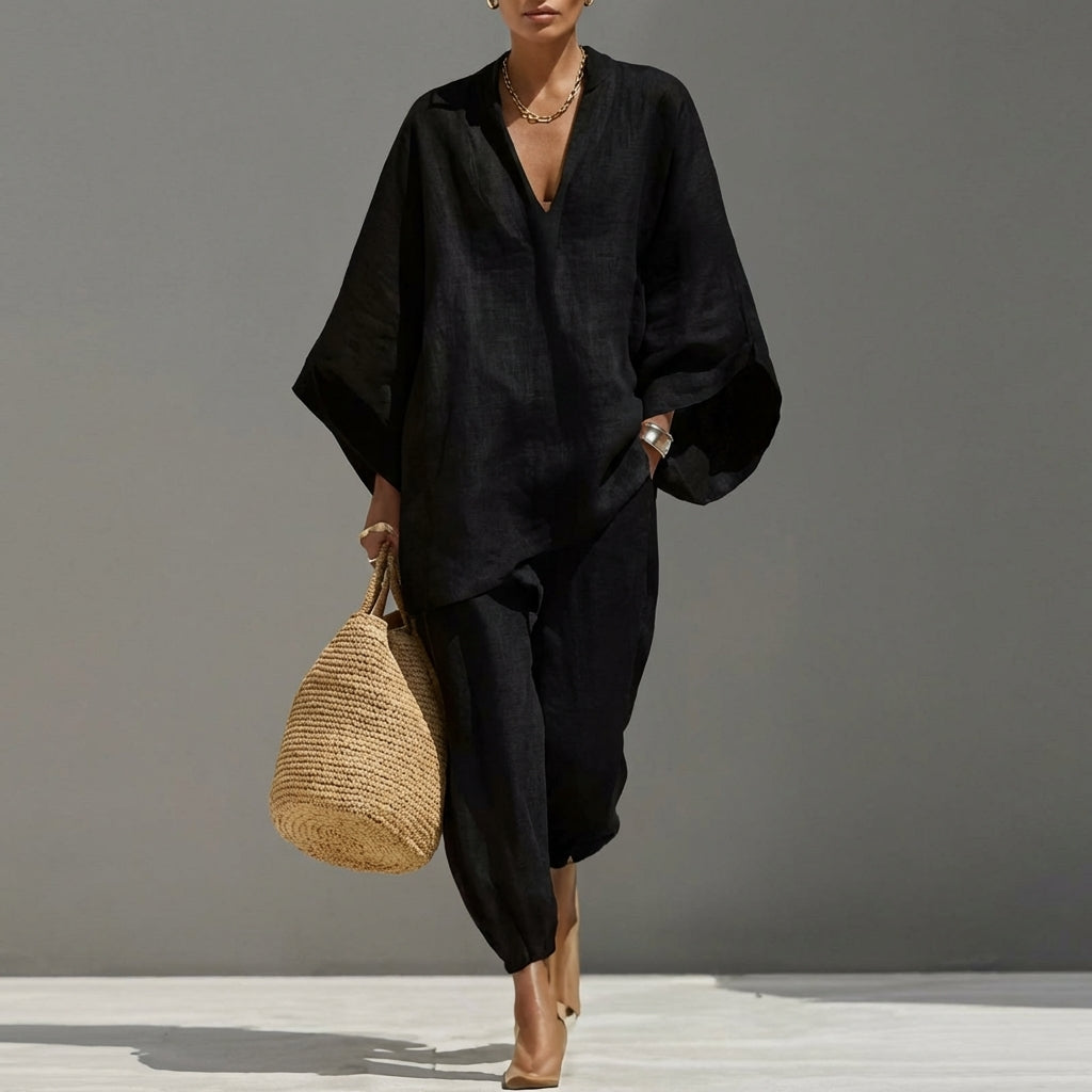 Sylmara | Minimalist Draped Two Piece Set