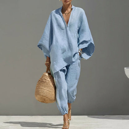 Sylmara | Minimalist Draped Two Piece Set
