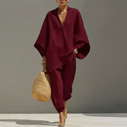 Sylmara | Minimalist Draped Two Piece Set