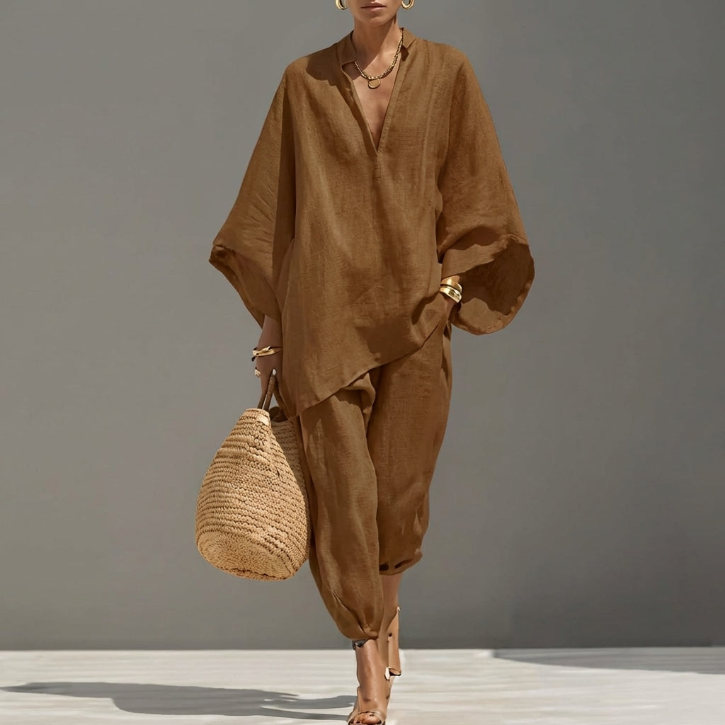 Sylmara | Minimalist Draped Two Piece Set