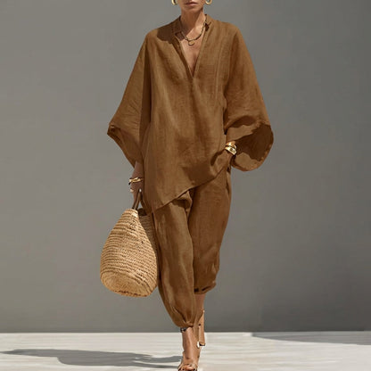 Sylmara | Minimalist Draped Two Piece Set