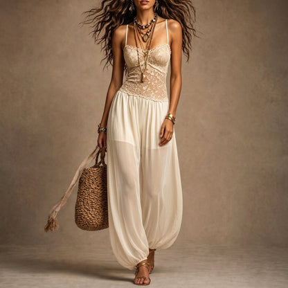Evarose | Vintage Lace Boho Jumpsuit