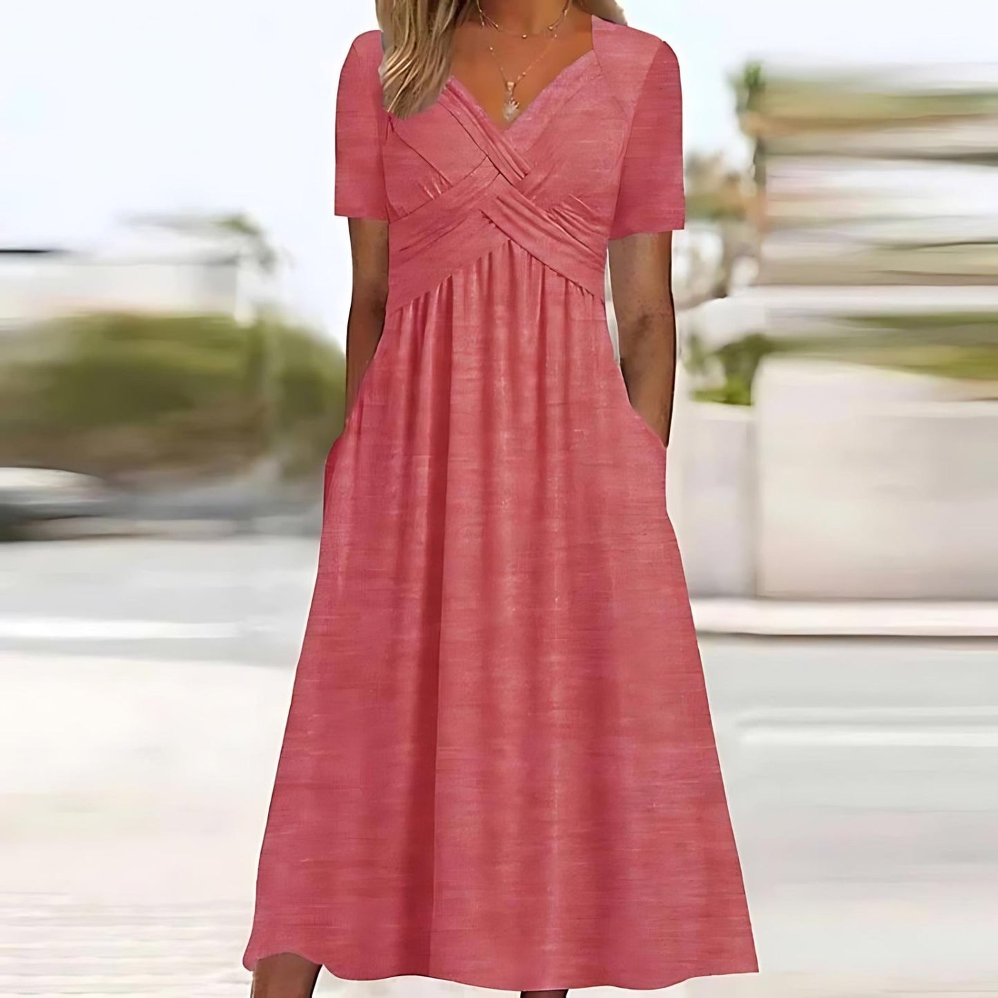 Maribelle | Cross Front Pocket Maxi Dress