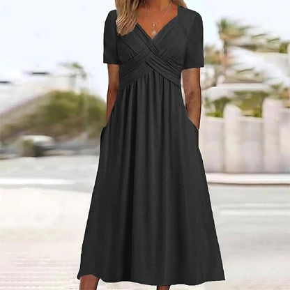 Maribelle | Cross Front Pocket Maxi Dress