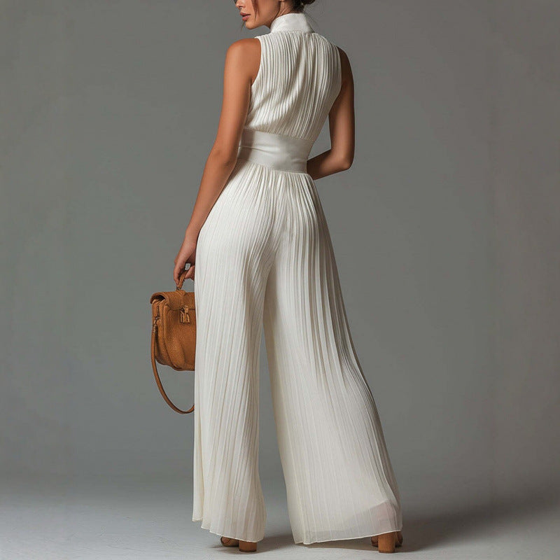 Calvielle | Floral Halter Wide Leg Jumpsuit