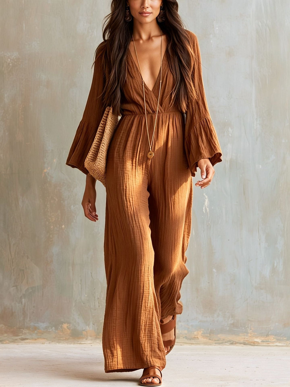 Fiorelle | Elegant Bell Sleeve Jumpsuit