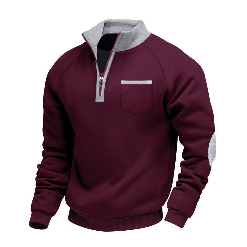 Merritt | Contrast Trim Zip Neck Sweater