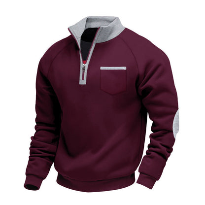 Merritt | Contrast Trim Zip Neck Sweater