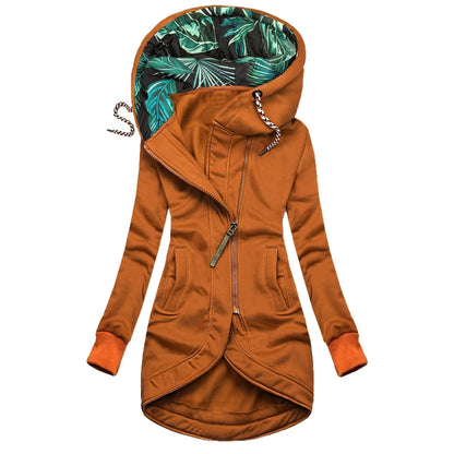 Fianna | Floral Lined Hooded Longline Jacket