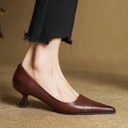 Adalyn | Elegant Pointed Toe Kitten Heels