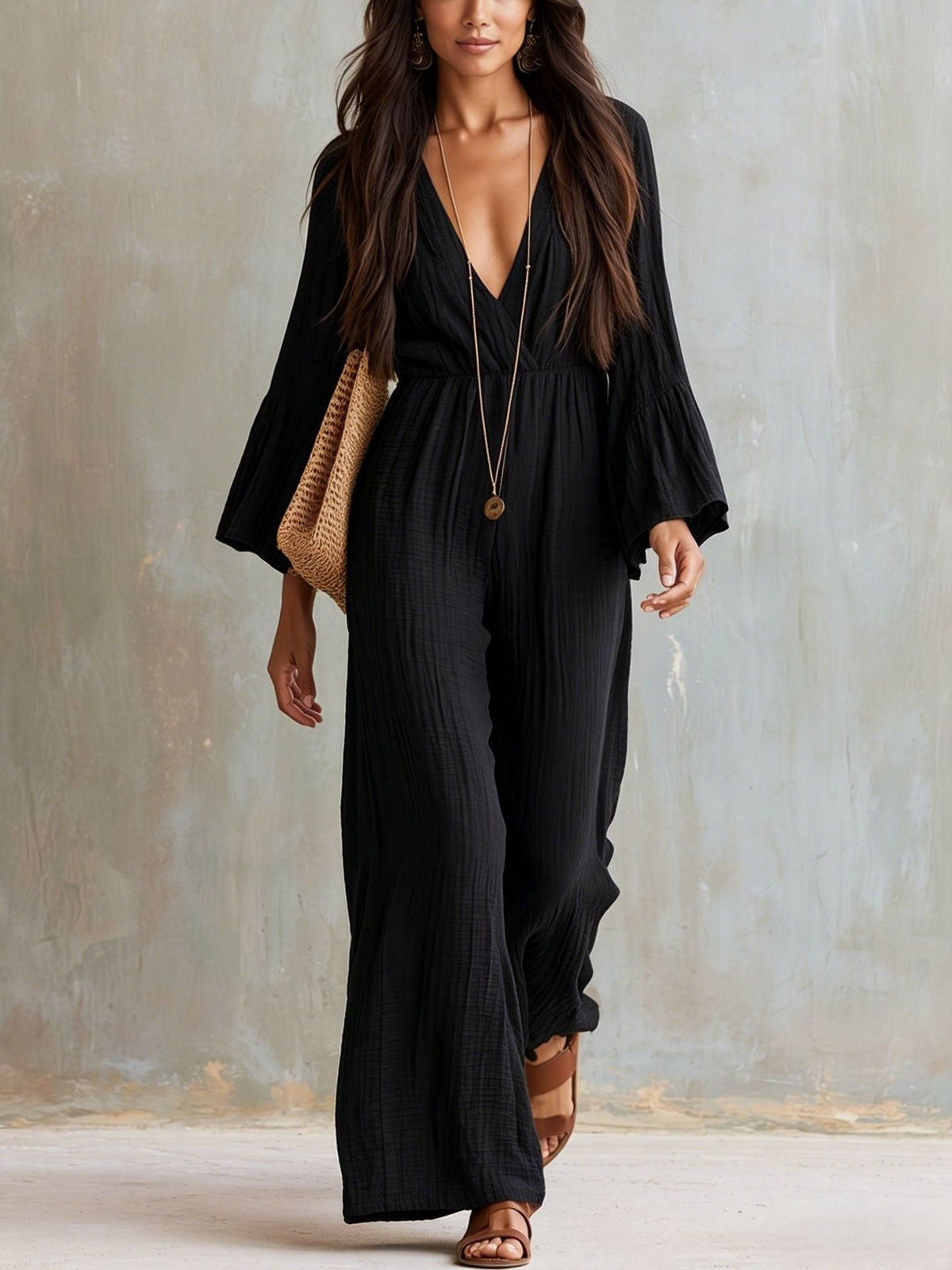 Fiorelle | Elegant Bell Sleeve Jumpsuit