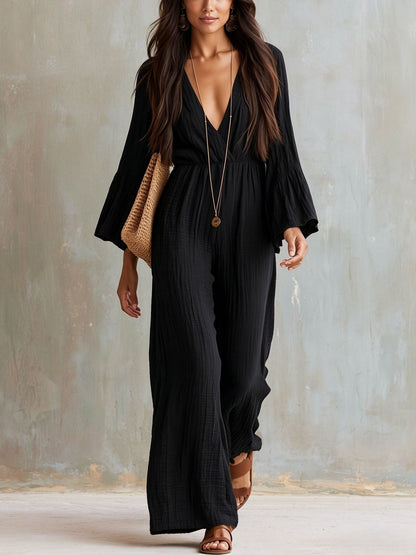 Fiorelle | Elegant Bell Sleeve Jumpsuit