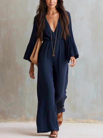 Fiorelle | Elegant Bell Sleeve Jumpsuit