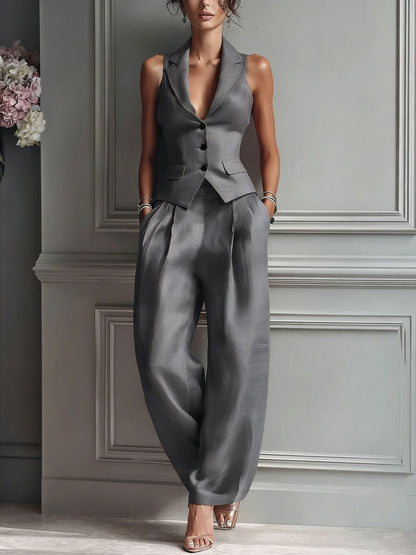 Mirevalora | Elegant Wide Leg Two Piece Set