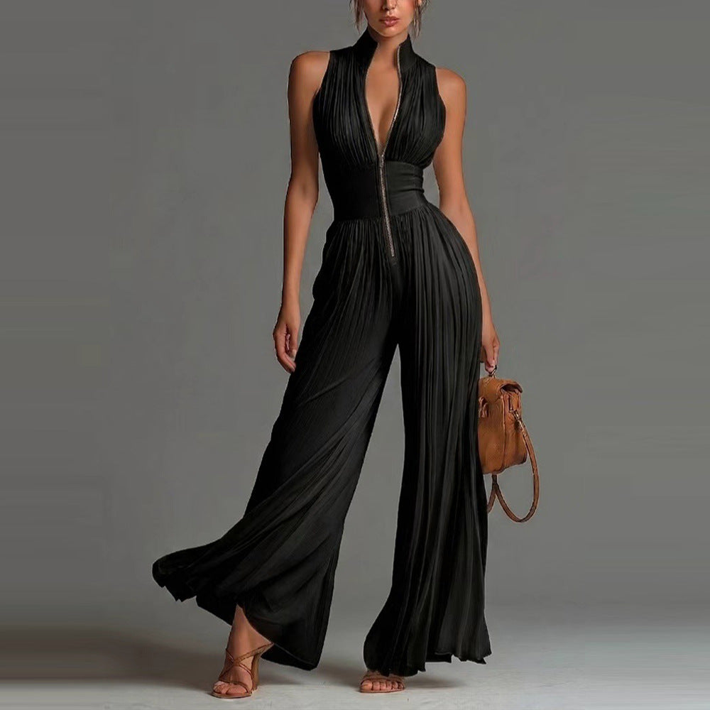 Calvielle | Floral Halter Wide Leg Jumpsuit