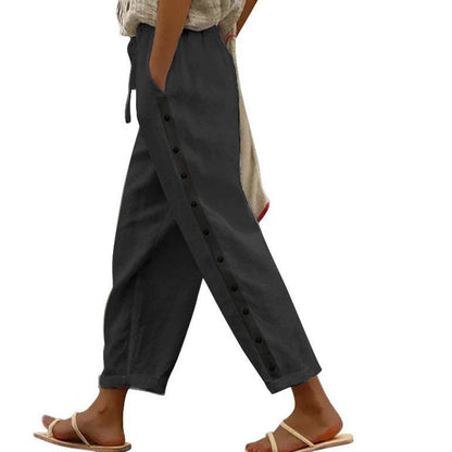 Norabel | Side Button Relaxed Trousers