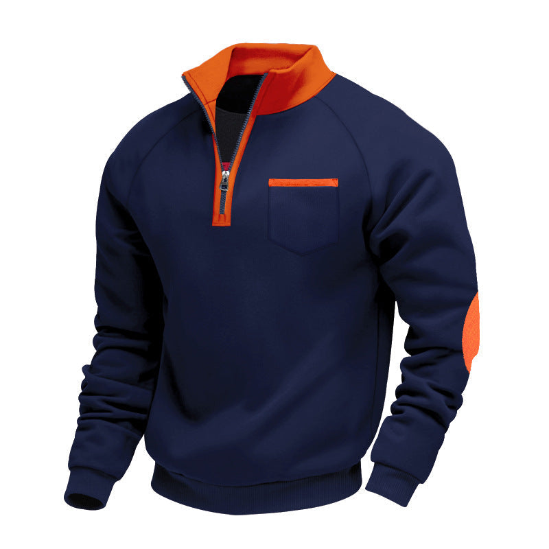 Merritt | Contrast Trim Zip Neck Sweater